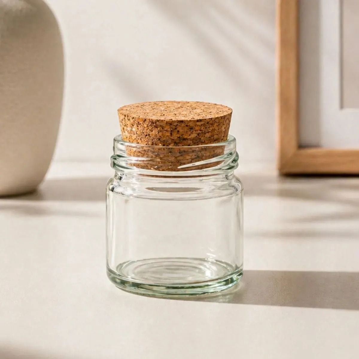 Kit 10 Potes de Vidro 40ml Herméticos com Tampa de Cortiça A 1102Decor