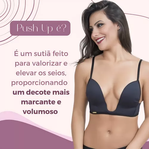 Sutiã Push Up Com Bojo Levanta Seios Estilo Decote Em V