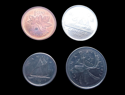 Monedas Canadá 2009-2013 4 Diferentes