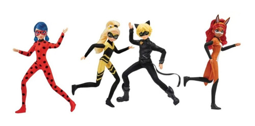 Set 4 Figuras Zag Heroez Miraculous .