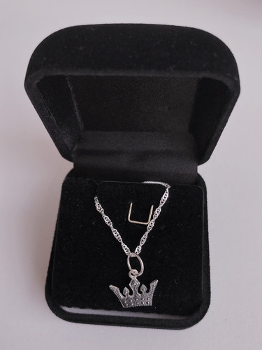 Imagem 6 de 6 de Corrente Singapura 45cm + Coroa Rainha Princesa Prata 925