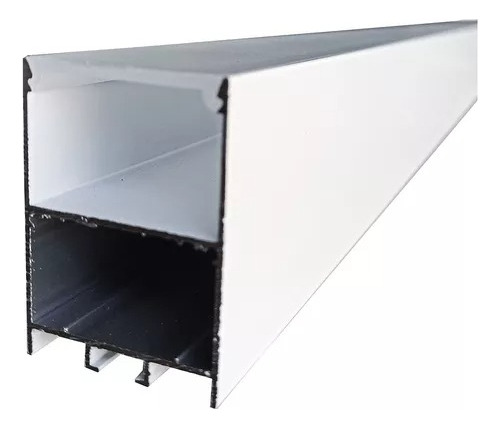 Kit Perfil Led Sobrepor 3 Metros 35x50 Mm C Fita 240 + Fonte Luz Branco Branco Quente