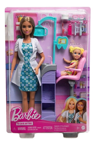 Barbie Dentista Profesiones Cabello Castaño Con  Accesorios 