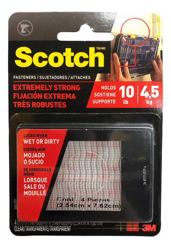 2x Set Sujetadores Transparentes 3m Scotch Fijación Extrema