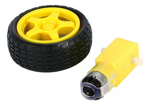 30 X Roda + Pneu + Motor Dc 3 A 6v Com Redução Robotica