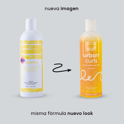 Shampoo Sin Sal Para Cabello Rizado Urban Curls 360 Ml