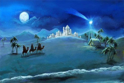 Fondo De Noche De Navidad De 12 X 8 Pies, Escena De Pesebre,