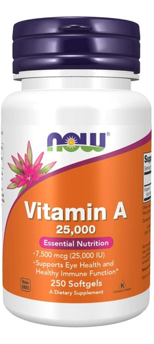 Vitamina A 250 Capsulas - Now Foods - Unidad a $704