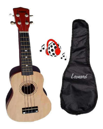 Ukelele Soprano Leonard Colores Uk5 Con Funda Uquelele