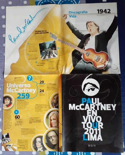 Póster Paul Mccartney Tour 2011 Lima El Comercio