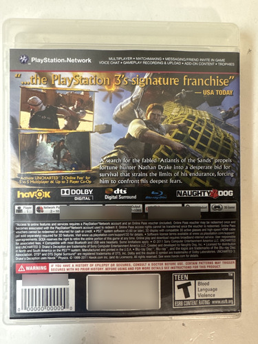 Uncharted 3 - Juego Ps3 (Usado)