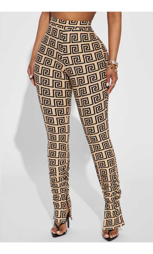 Legging Estampado Geométrico Café