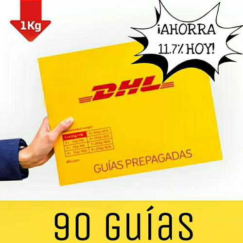 90 Guía Prepagada Día Siguiente Dhl 1kg +recolección Gratis