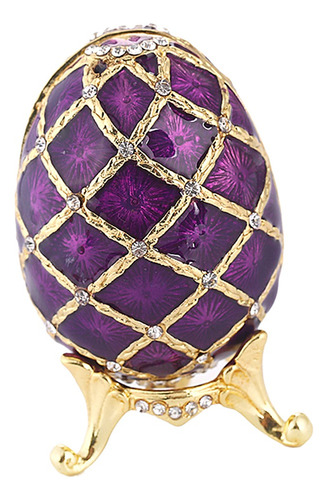 Púrpura Rusia Huevos Joyería Tret Box Vintage Faberge Pasc