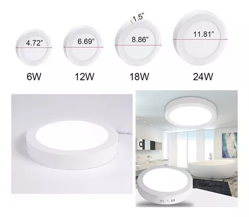 DLLT - Moderna lámpara de techo led redonda para empotrar, para armario,  cocina, pasillo, baño, iluminación de día