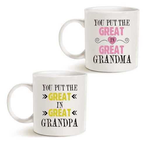 Mauag Tazas De Café Para Abuelos (2 Piezas) Regalos De Navid