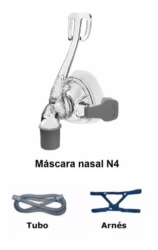Imagen 1 de 2 de Máscara Nasal Siliconada Para Cpap+manguera (habilit. Msp)