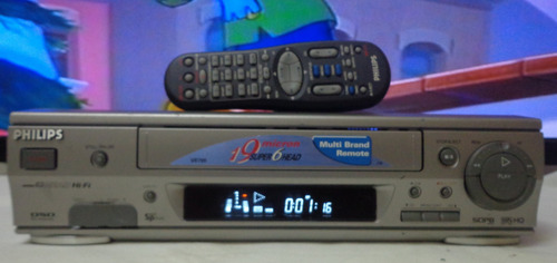 Video Cassete Philips Vr-799 + Controle- Usado - Funcionando Cinza (Usado)