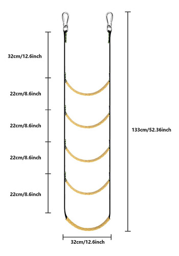 Escalera De Cuerda De Barco De 5 Escalones, Extensión De Esc