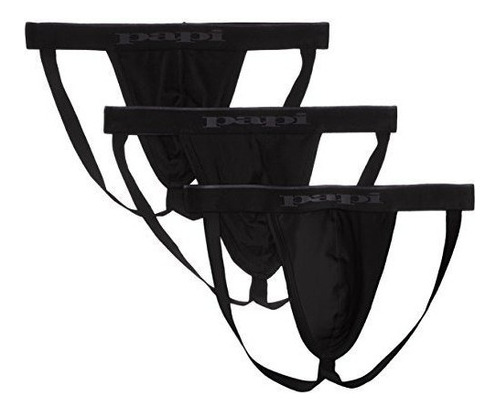 Papi Mens 3pack Cotton Stretch Jock Strap