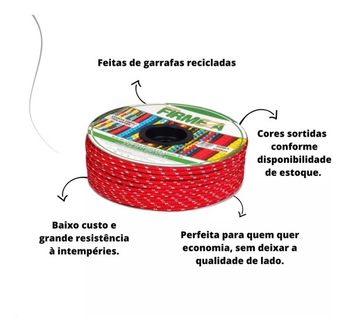Rolo Corda 3mm X 390 Metros Poliéster Amarrar Carga Camping