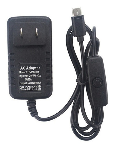 Eliminador 5v 3a Fuente Raspberry Pi 4 B Switch On Off Pi4