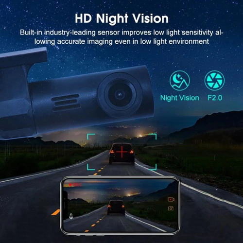 Cámara Auto 1080p Wifi: Dash Cam Con Visión Nocturna Y Dvr