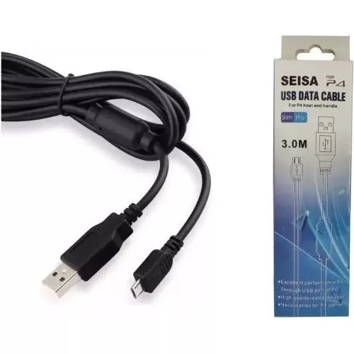 Cable de carga micro-usb de 3 metros para mando PS4