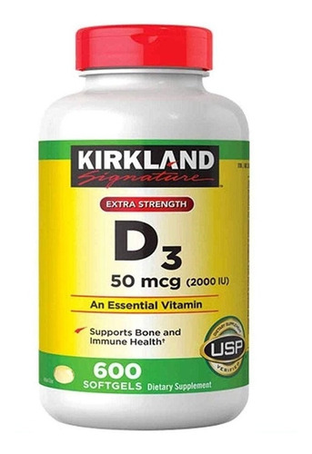 Vitamina D3 600 Softgel De 2000 Ui Iu Maxima Fuerza