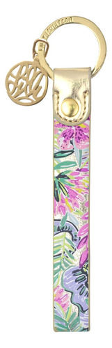 Lilly Pulitzer Llavero De Correa De Cuero Sintético Durade.