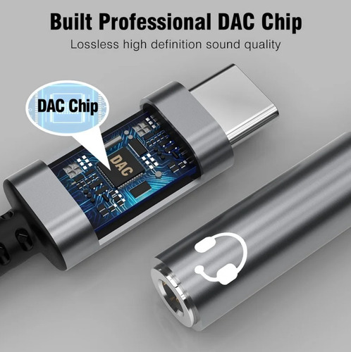 Adaptador Usb Tipo C A Jack 3.5 Hi Fi Chip Dac V3