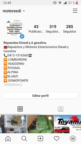 Imagen 3 de 3 de Repuestos Motores Gempar, Domopower,alpina 7/10hp Diesel.