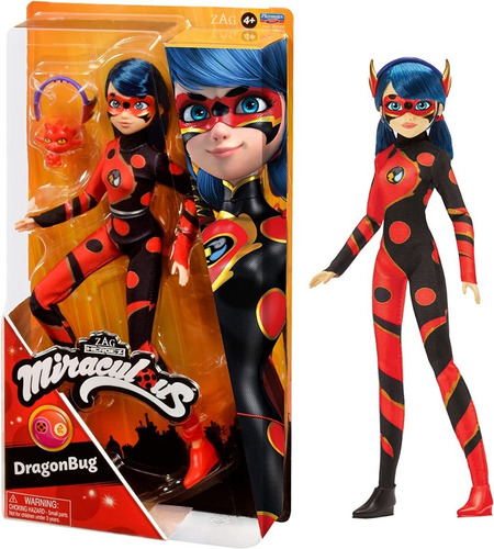 Miraculous Ladybug Set Con 6 Muñecas Lady Dragon, Cosmobug +