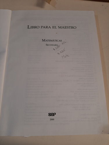Matemáticas Libro Para El Maestro Educación Secundaría (Usado)