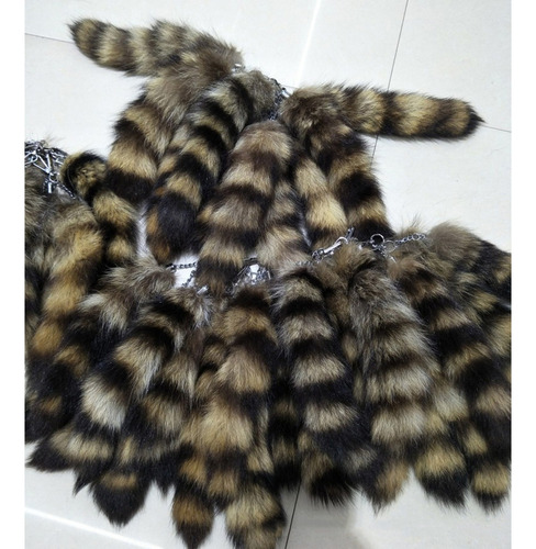 Llavero Con Forma De Cola De Zorro Y Mapache Con Colgante De