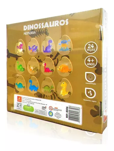 Jogo Memória Dinossauros 24 pçs