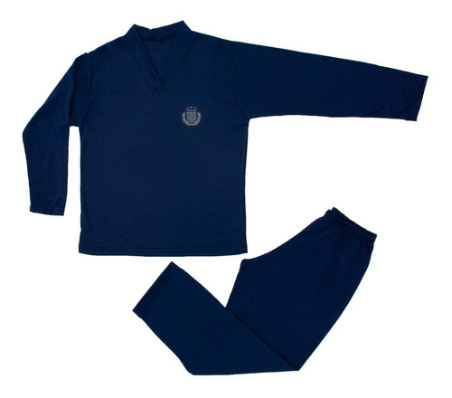 Imagem 4 de 4 de Pijama Longo Infantil Liso Manga Longa Masculino Calça Malha