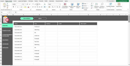 Matriz De Planejamento E Estratégia Para 5w2h Em Excel