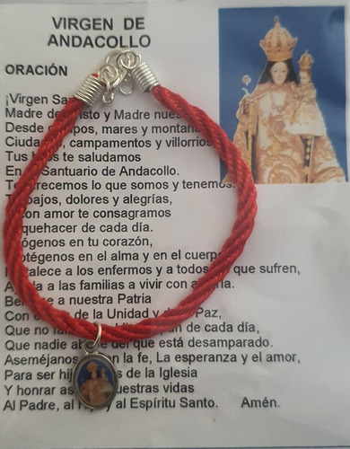 Pack 6 Pulsera De Virgen De Andacollo, Hecha A Mano