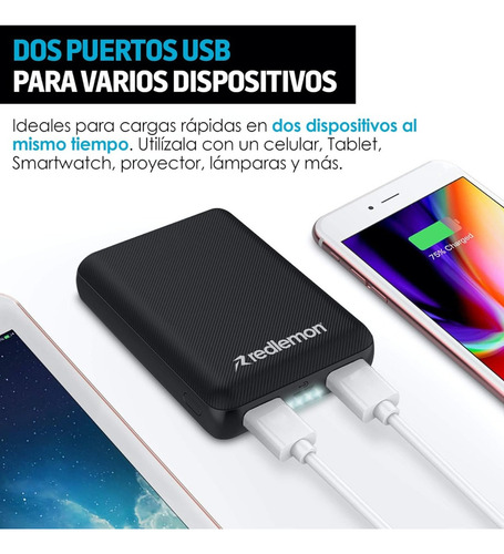 Power Bank Delgado 10,000 Mah Con Carga Rápida Para Viajes