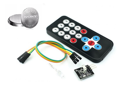 Módulo De Control Remoto Infrarrojo Ir Kit Diy Hx1838 + Pila