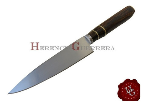 Imagen 3 de 7 de Cuchillo Yarará Criollo Madera Guayubira 15cm Vaina Cuero