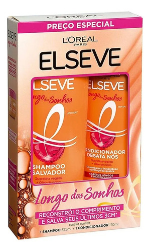 Kit Shampoo 375ml + Cond 170ml Elseve Longo Dos Sonhos