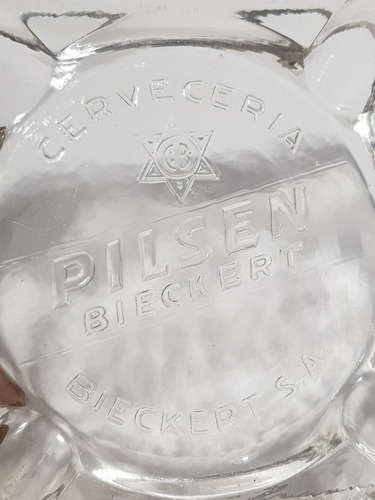 Imagen 6 de 6 de Antiguo Cenicero Pilsen Bieckert Vidrio Cerveceria Mag 57918