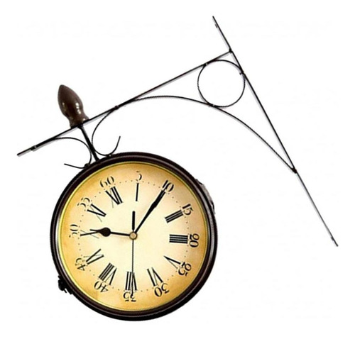 Reloj De Pared Vintage, Reloj De Estación De Doble Cara, Ret