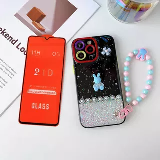 Casé Funda Oso Pulcera + Mica Motorola Edge 40 / P30 Lite