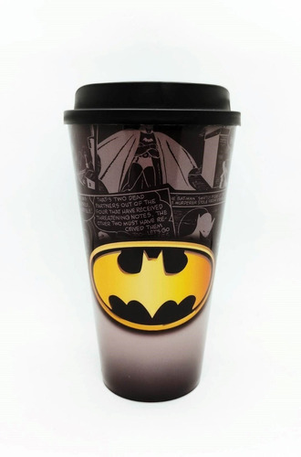 Vaso Plástico Con Tapa Batman Logo - Dc Producto Oficial