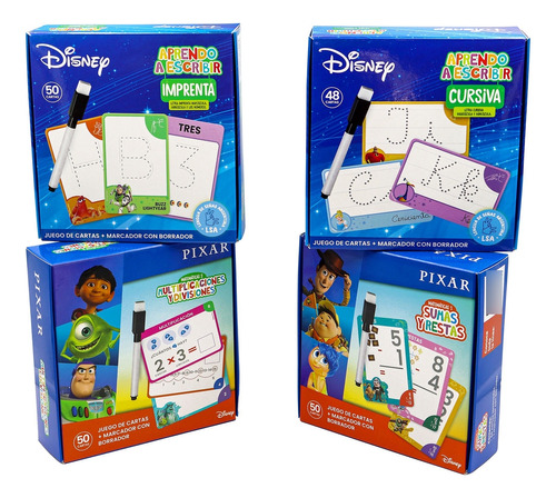 Pack De Cartas Didácticas De Disney Escribir Y Matemáticas