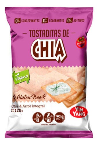 Tostaditas De Chia Yin Yang Sin Tacc 120gr 18 Unidades