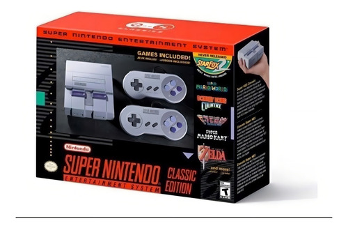 Nintendo SUPER NINTENDO Super NES Classic Edition Mini 512MB Standard color gris y violeta - Excelente (Reacondicionado)